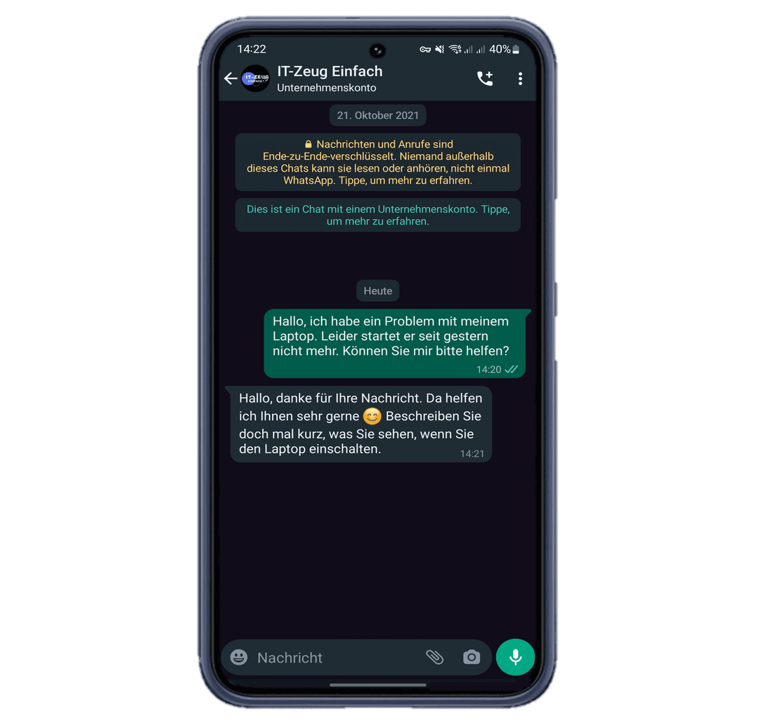 Bild eines WhatsApp Chats