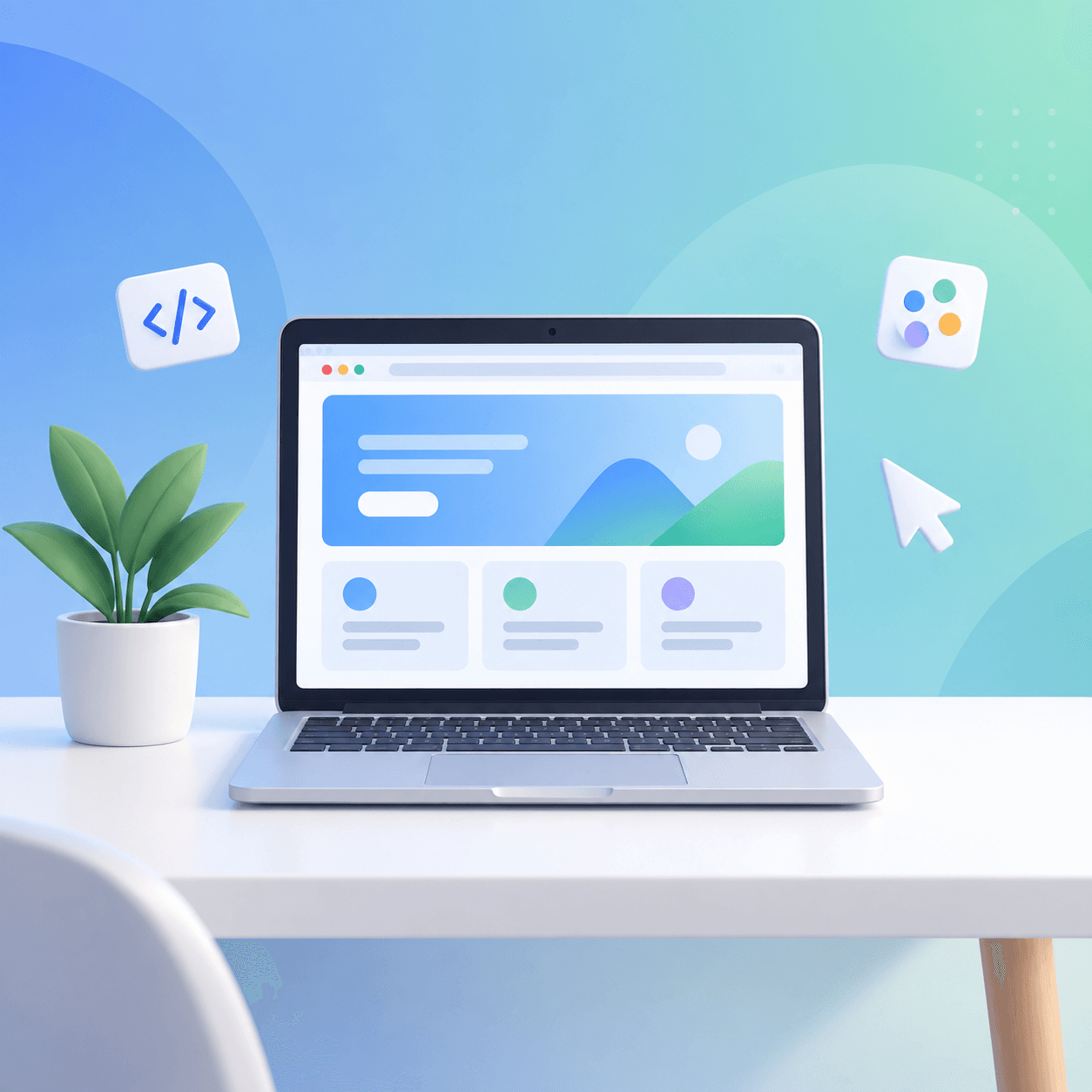 Notebook mit moderner Webentwicklung für Unternehmen, Startups und Privatpersonen